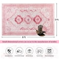 thumbnail image 7 of Balacho Boho Vintage Oriental Faux Wool Area Rug, 5' x 8', Pink, 7 of 7