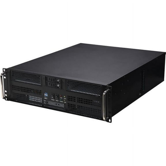 5.25 in. 550-800W Server Case  2U Micro Redundant Rackmount, Black
