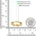 thumbnail image 4 of Yellow Tone, Simulated Cubic Zirconia Size-7 Leaf Eternity Ring Wedding Engagement Band 925 Sterling Silver, 4 of 7