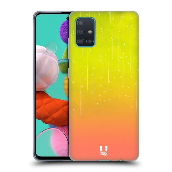 Head Case Designs Neon Rain Ombre Yellow Peach Soft Gel Case Compatible with Samsung Galaxy A51 (2019)