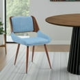 thumbnail image 2 of Panda Mid-Century Upholstered Dining Chair in Walnut Finish with Light Blue Fabric Seat, 2 of 6