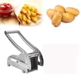 thumbnail image 1 of Versatile Vegetable Cutter, 1/2-Inch & 3/8-Inch Blade French Fry Press, Non-slip Suction Lock For Stable Cutting, Dishwasher Safe Stainless Steel Blades, 1 of 6