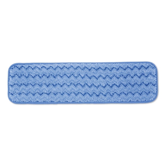 Rubbermaid Commercial Microfiber Wet Room Pad Split Nylon/Polyester Blend 18" Blue 12/Carton