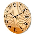 thumbnail image 3 of Designart 'Orange Sun Print On Beige III' Modern Wood Wall Clock, 3 of 5