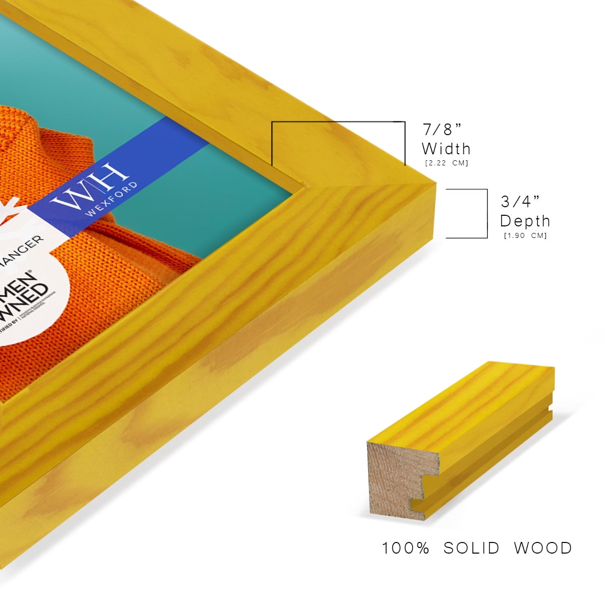 Woodgrain 6 in. x 8 in. Sunflower Yellow Picture Frame Set (Set of 4)