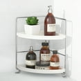 thumbnail image 5 of 2-Tier Corner Bathroom Countertop Organizer,Vanity Makeup Skincare Cosmetics Shelf or Kitchen Spice Rack (Silver), 5 of 10