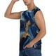 thumbnail image 3 of Fotbe Navy Blue Marble Men's Camiseta sin Mangas Estampada para Hombres, Playera Casual para Gimnasio, Entrenamiento, Playa-Medium, 3 of 7