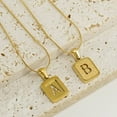 thumbnail image 5 of alphabet-necklace-26-letters-hollow-out-square-18k-necklace-fashion-jewelry, 5 of 9