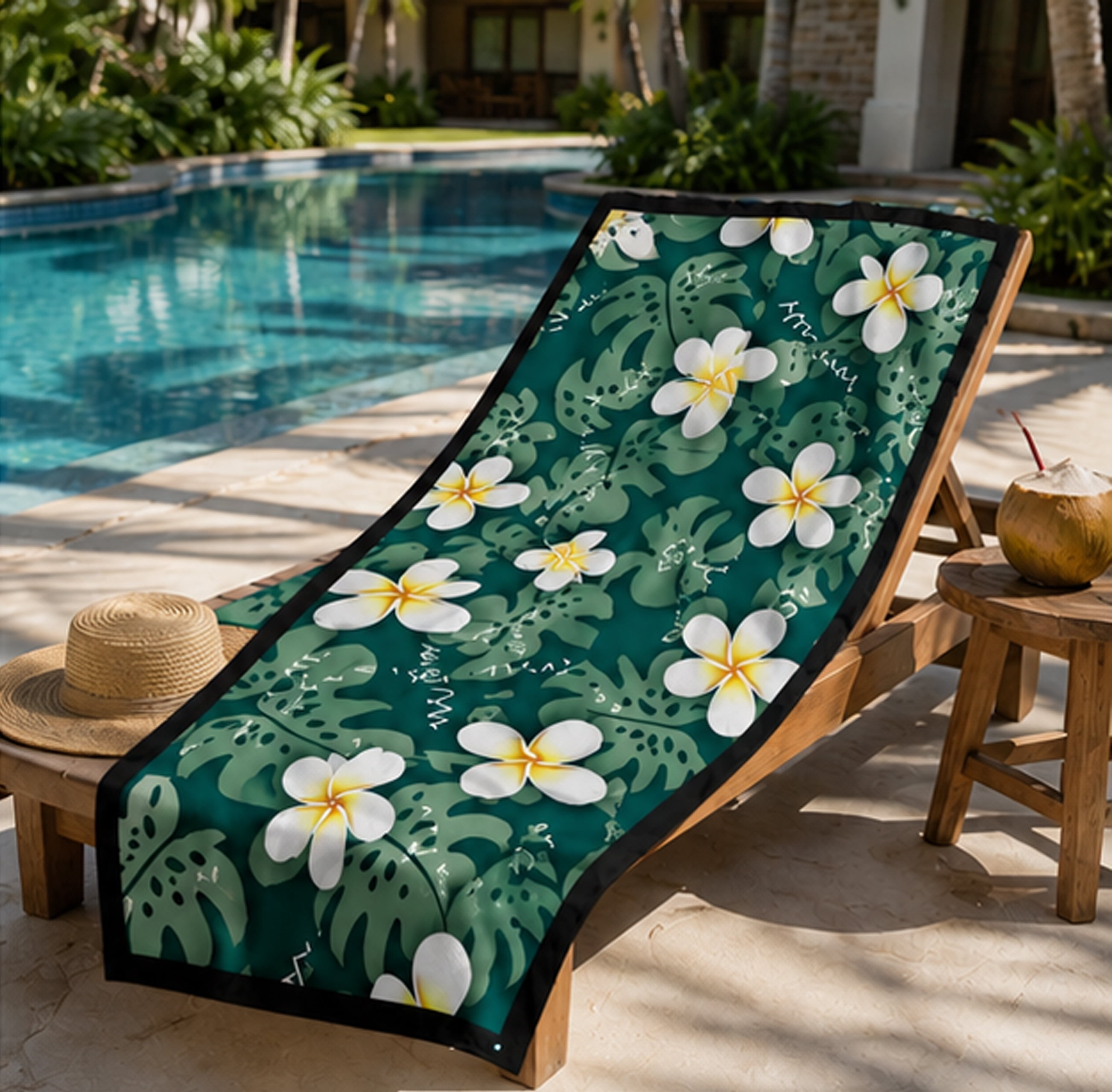 Floral Souvenir Beach Towel - Vibrant Beach Accessory
