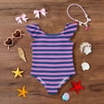 thumbnail image 5 of Abcomgle Baby Swimsuit Girl Stretchy One Piece Girls Swimsuit Cute Striped Ruffled Girls Swimwear, 5 of 7