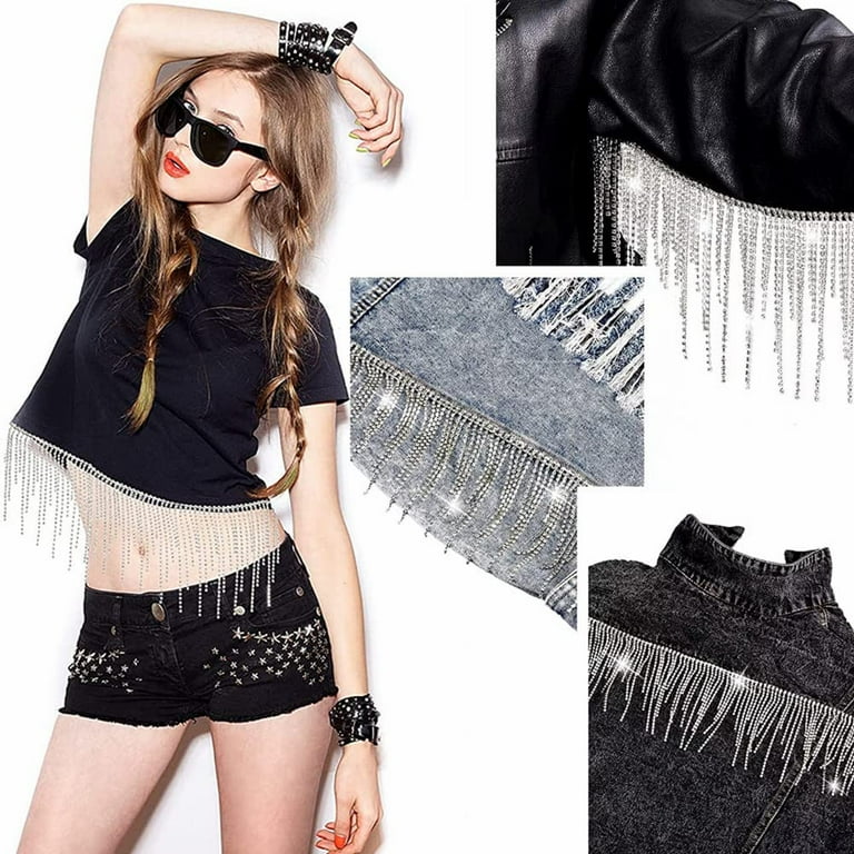 Crystal rhinestone 2025 fringe skirt