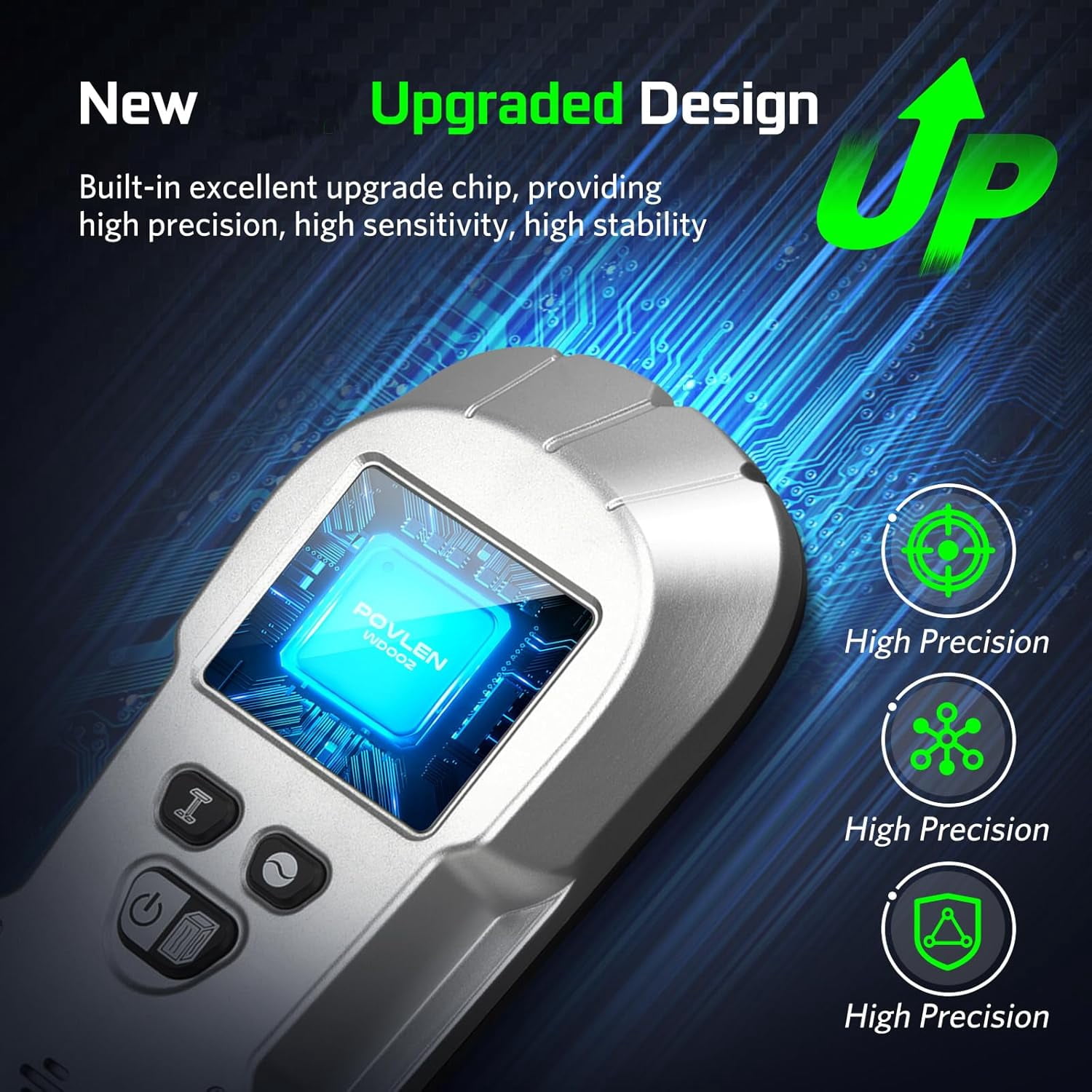 Stud Finder Wall Scanner - Stud Wall Detector 6 in 1 Scanner Sensor Beam Finder with Upgraded Smart Sensor HD LCD Display for the Center and Edge of Wood, AC Wire, Metal and Studs Detection