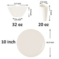 thumbnail image 2 of 18 Piece Plastic Kitchen Dinnerware Set, Plates, Dishes, Bowls, Cups, Service for 6 - Cream YE393.013, 2 of 4
