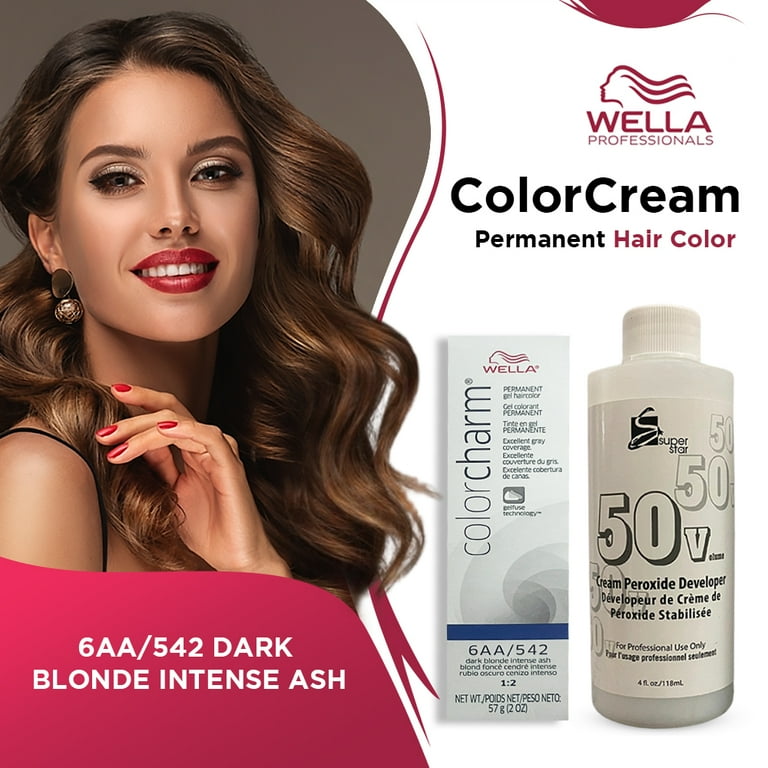 Wella Color Cream Permanent Gel Hair Color - 2 oz ( 6AA/542 Dark  