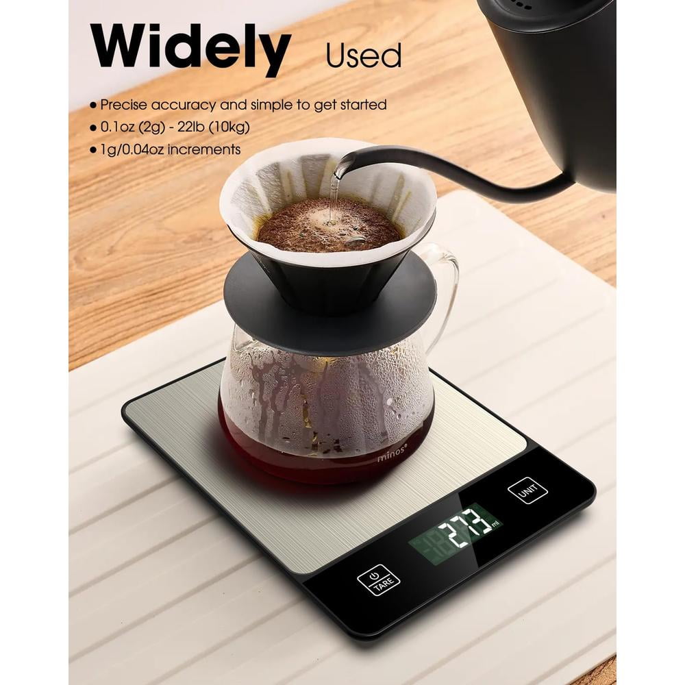Food Scale, 22lb Digital Kitchen Scale Weight Grams and Oz for Baking Cooking Coffee Meal Prep Package Postage, 6 Units with Tare Function, 1g/0.04oz Precise Graduation (Black)
