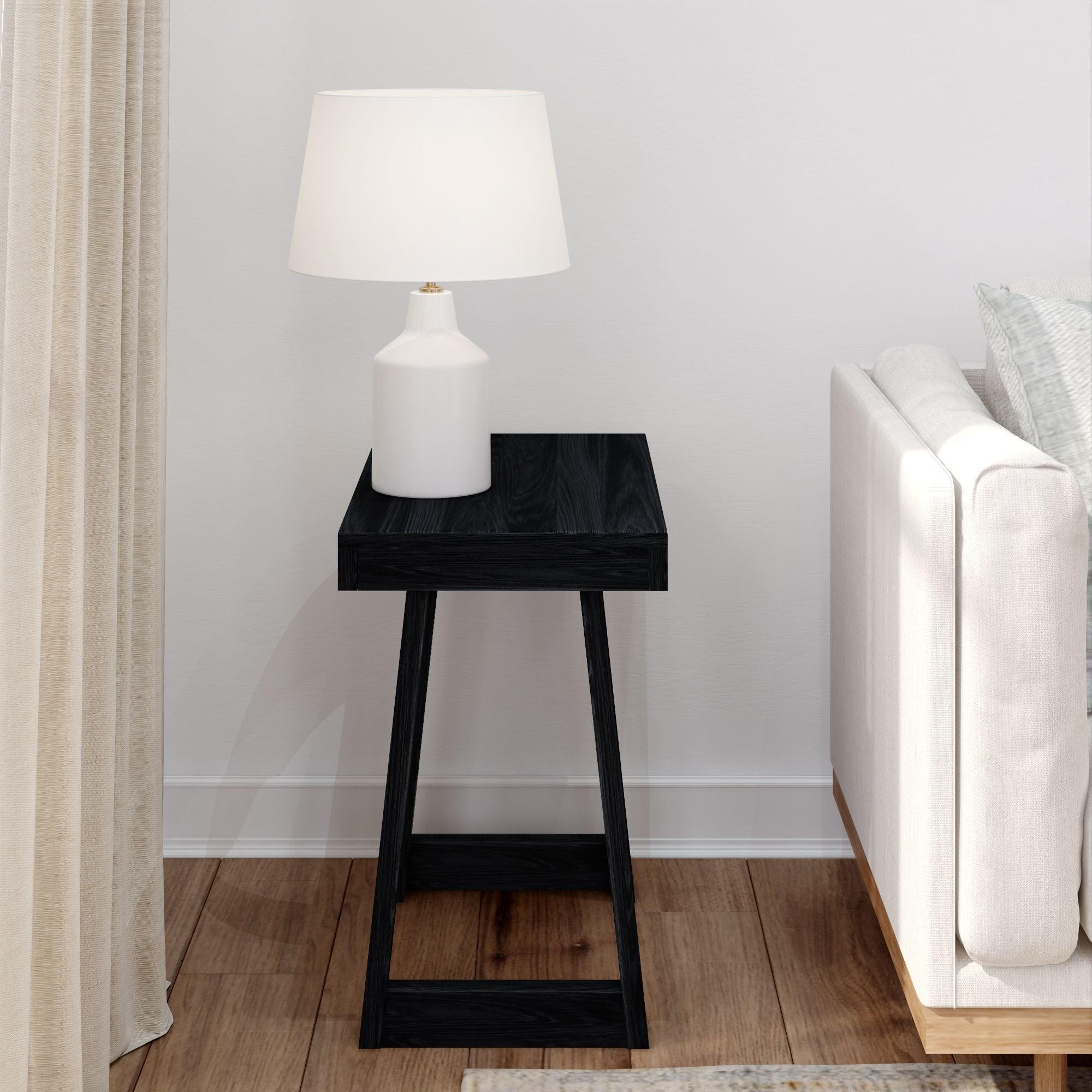 Plank+Beam Solid Wood Classic Rectangular Side Table, 25" Sofa Table for Living Room, End Table