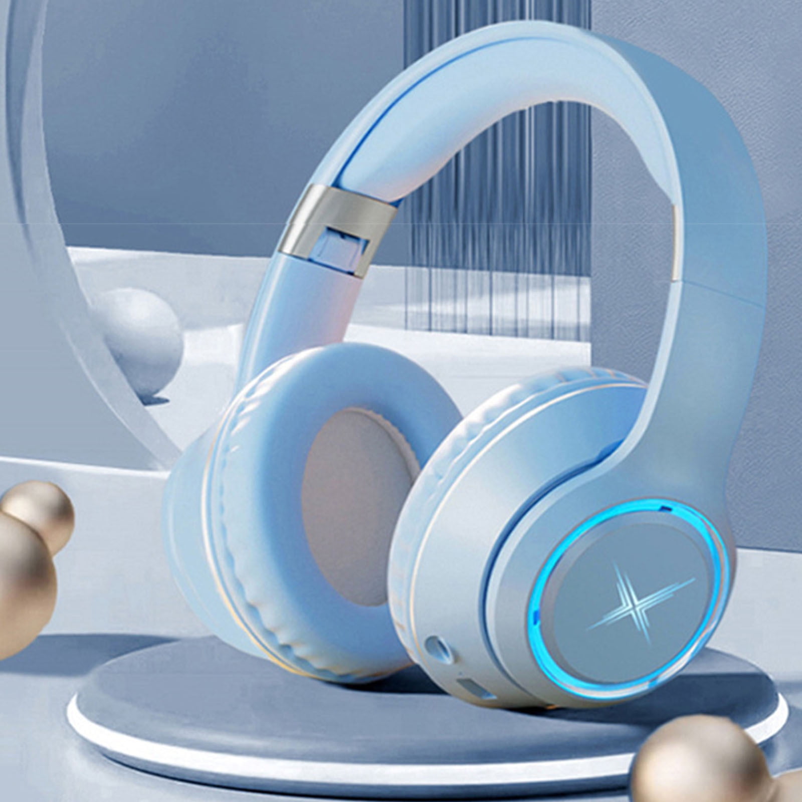 Upgraded Hybrid Active Noise Cancelling Headphones with Transparent Modes,70H Playtime Bluetooth Headphones Wireless Bluetooth with Mic, Deep Bass,3.5MM Cable,Soft-Earpads,Fast Charging - Blue