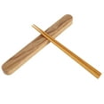 thumbnail image 4 of BRI Palillos de madera portátiles respetuosos con el medio ambiente, vajilla de viaje para estudiantes, juego de regalo, madera de caucho de color claro, 4 of 10