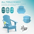 thumbnail image 3 of FODINGHILL Outdoor Folding Adirondack Chair set of 2, HDPE All Weather Patio Chair with Cup Holder for Deck Backyard Garden, Arctic, 3 of 10