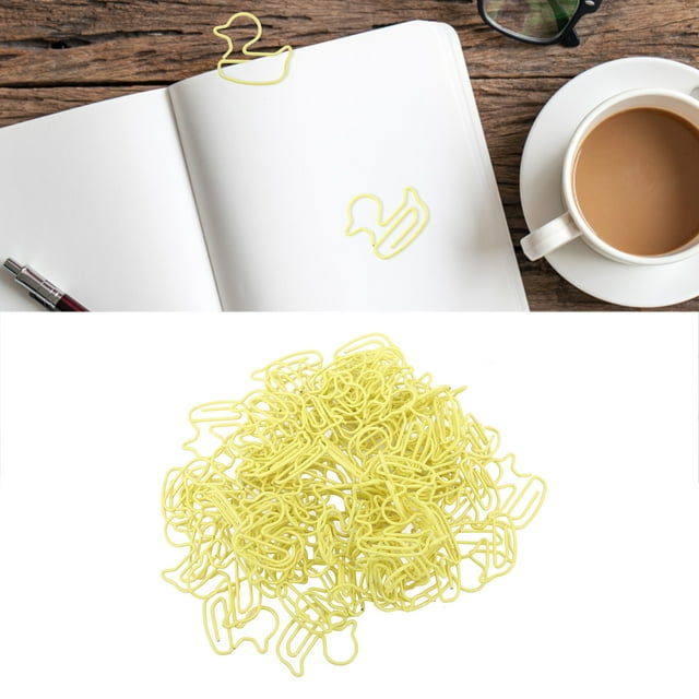 100pcs Paper Clips Cute Duck Shaped, With Storage Box, Paper Clips Novelty For Office School Stationery Document Classified, For DIY Crafts, Gift Wrapping, Cute And Fun