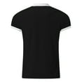thumbnail image 4 of Mens Polo Shirts Muscle Turn Down Collar Slim Fit Short Sleeve Color Block Golfs Zipper Soft Tees Activewear, 4 of 6