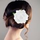 thumbnail image 4 of IDEANATEGRATE 4Pcs Artificial White Rose Hairpin Cloth Flower Brooch Elegant Hair Decoration, 4 of 8