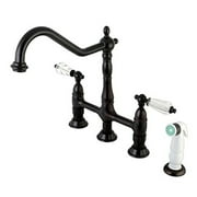 Kingston Brass KS1275WLL 8" Centerset Kitchen Faucet with Plastic Sprayer, ORB