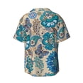 thumbnail image 2 of Daiia Vintage Floral Butterflies Men's Linen Shirts Short Sleeve Casual Shirts Button Down Shirt for Men Beach Summer Wedding Shirt-Small, 2 of 7