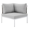 thumbnail image 6 of Modway Harmony 8-Piece  Sunbrella® Basket Weave Outdoor Patio Aluminum Sectional Sofa Set in Tan Gray, 6 of 10