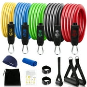 Physen Exercise Bands Set,Women & Men Workout Bands with Handles Door Anchor Up to 150 lbs for Resistance Training