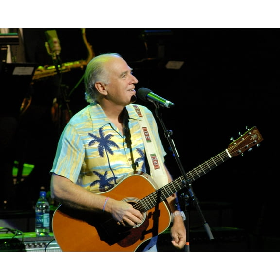 Jimmy Buffett in Concert With Guitar 24x36 HD Aluminum Wall Art