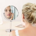 thumbnail image 4 of Magnifying Vanity Table Glass Double Sided Swivel 2X Magnification Makeup Standing Glass,Silver Makeup Magnifying Glass, 4 of 7