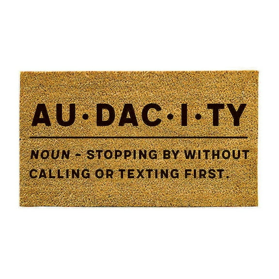 Evergreen 16 x 28 Inches Audacity Door Mat | Non-Slip Rubber Backing | Dirt catching Natural Coir | Indoor and Outdoor Home Decor