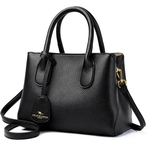 Women PU Leather Top Handle Handbag Retro Large Capacity Satchel Outdoor Crossbody Bags Tote Purse Casual Shoulder Bag