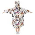thumbnail image 2 of FORMRS Wearable Blanket Hoodie with Sleeves for Kids Cozy Flannel Sweatshirt, Rainbow Stars Pattern, 2 of 7