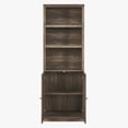 thumbnail image 4 of Euroco 1 Doors Bookshelf with USB Port and 3 Open Shelves Bookcase Side Cabinet Storage Shelves, Rustic Brown, 4 of 7