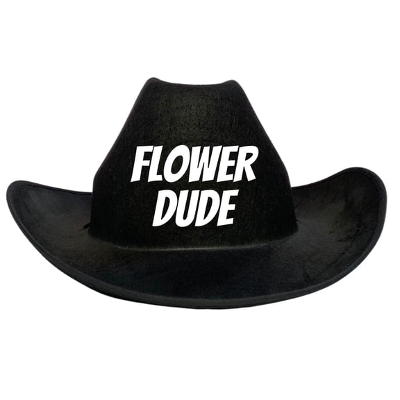 Flower Dude Black Felt Cowboy Hat