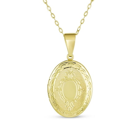 Vintage Style Photo Oval Locket Necklace Hold Picture Gold Plated