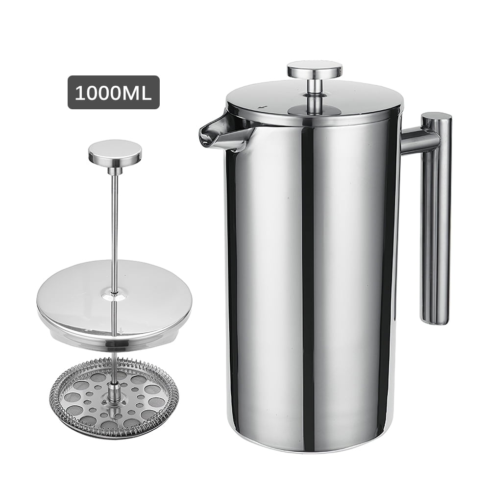Dual-Filter Coffee Plunger Pot Brewer 