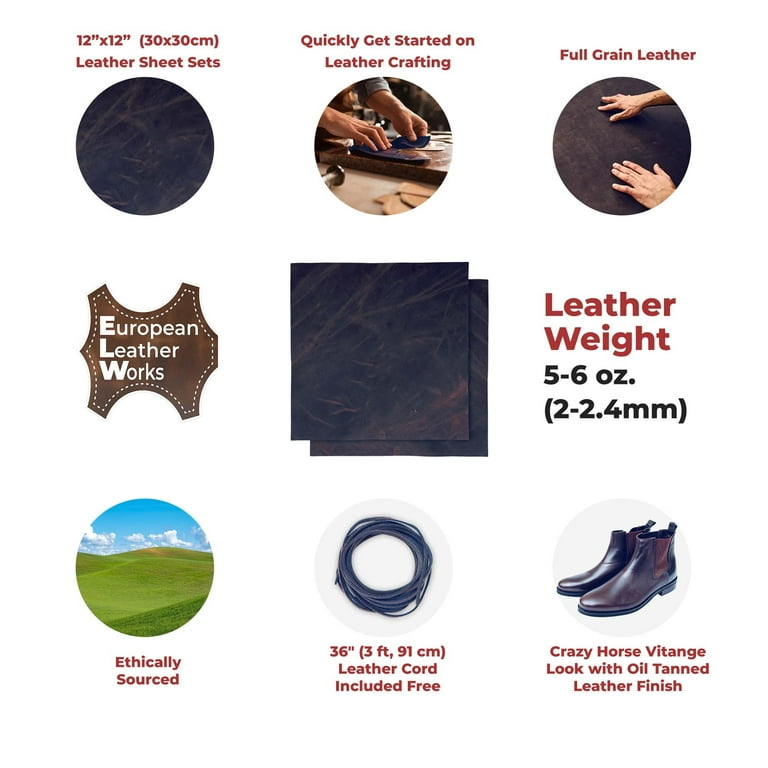 Genuine Leather Sheets and Cord for Leather Crafts