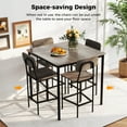thumbnail image 6 of Costway 5-Piece Industrial Dining Table Set with Counter Height Table & 4 Bar Stools Grey, 6 of 10
