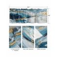 thumbnail image 5 of Blue Oil Painting Kitchen Curtain Valances for Windows Farmhouse Short Curtains, Modern Marble Art Abstract Rod Pocket Valance Curtain for Bedroom Cafe Living Room 56"x16", 5 of 8
