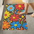 thumbnail image 2 of Yayeee Bath Rug for Bathroom Floor Non Slip Contour Fluffy Soft Absorbent Mat, 20"x24", Cartoon Flowers, 2 of 7