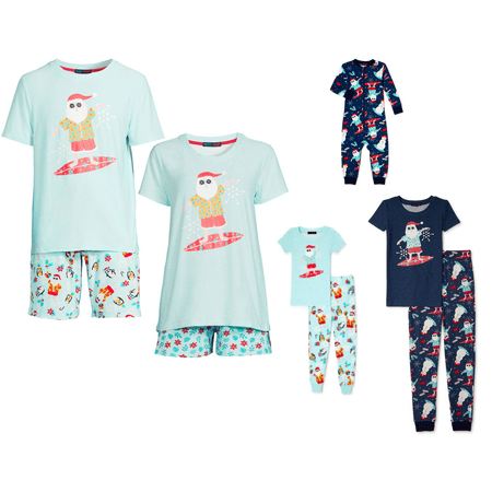 Derek Heart Tropical Holiday Matching Family Christmas Pajamas Kids Unisex Sleepwear Set, 2-Piece, Sizes XS-XL