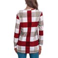 thumbnail image 5 of LYXSSBYX Women Long Sleeve Tops Hot Sale Clearance Fashion Women's Casual Lattice Printed Long Sleeve V-Neck Tunic Blouse Tops, 5 of 8