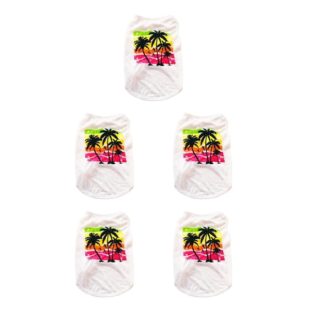 Greeniant Ropa Chaleco de verano Patrón de árbol de coco Ocio Trajes impresos Abrigo Chaqueta Belleza para perros pequeños Chihuahua L Type2 NO2