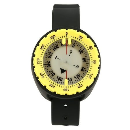 Lightweight Strong Magnet 50M Waterproof Underwater Luminous Diving Wrist Compass – Yellow