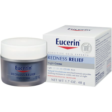 Eucerin Sensitive Skin Redness Relief Soothing Night Creme 1.7 (Best Powder For Redness)