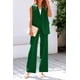 thumbnail image 5 of Traje PRETTYGARDEN Blazer sin Mangas y Pantalones Palazzo Verde Talla L, 5 of 7