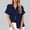 Navy, variant on Ladies Shirts Summer Tennis Top for Women Versatile Women Summer Shirt with Zip Front Solid Tennis Tops for Everyday Casual Wear Pink S
